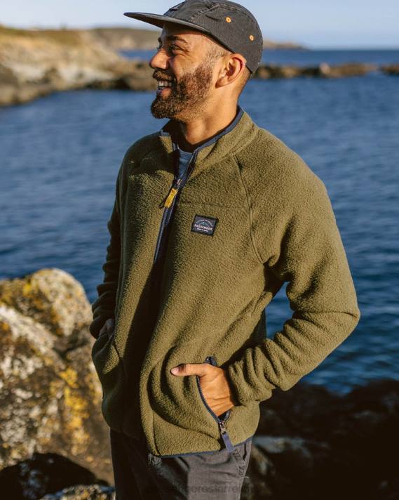Passenger Männer Tripper recyceltes Sherpa-Fleece mit durchgehendem Reißverschluss, Khaki 0BP245 Kleidung khaki