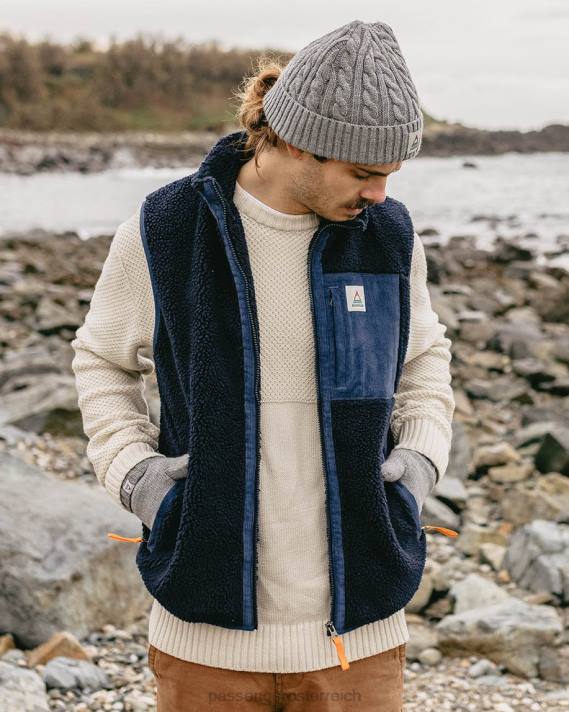 Passenger Männer Canyon recycelte hochflorige Sherpa-Weste in tiefem Marineblau 0BP235 Kleidung Marine