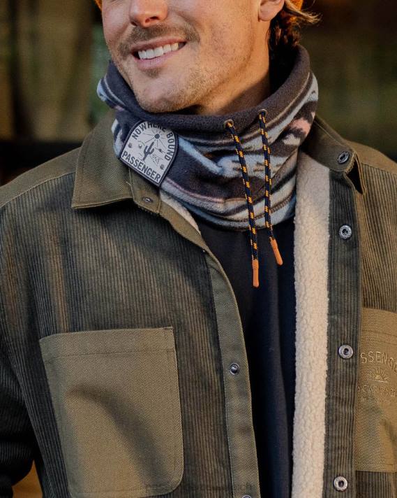 Passenger Männer Tor-Snood aus recyceltem Polarfleece, tiefes Marineblau, Vintage-Geo 0BP2420 Kopfbedeckung Marine