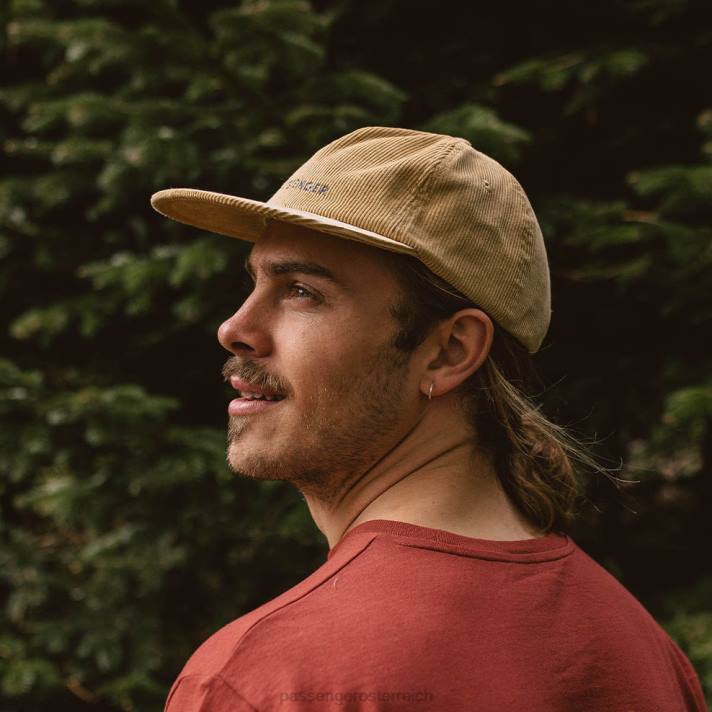 Passenger Männer Byron 5-Panel-Kappe aus recyceltem Cord, Chinchillabraun 0BP2467 Kopfbedeckung braun