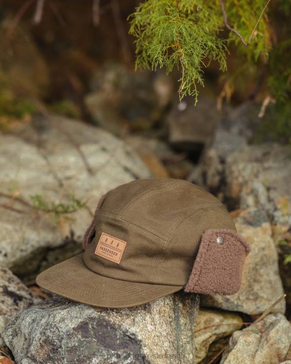 Passenger Männer Daytime-Mütze aus recycelter Baumwolle mit Sherpa-Futter, Khaki 0BP2439 Kopfbedeckung khaki