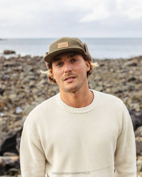 Passenger Männer Daytime-Mütze aus recycelter Baumwolle mit Sherpa-Futter, Khaki 0BP2439 Kopfbedeckung khaki