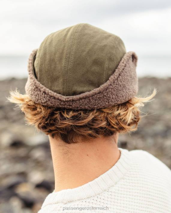 Passenger Männer Daytime-Mütze aus recycelter Baumwolle mit Sherpa-Futter, Khaki 0BP2439 Kopfbedeckung khaki