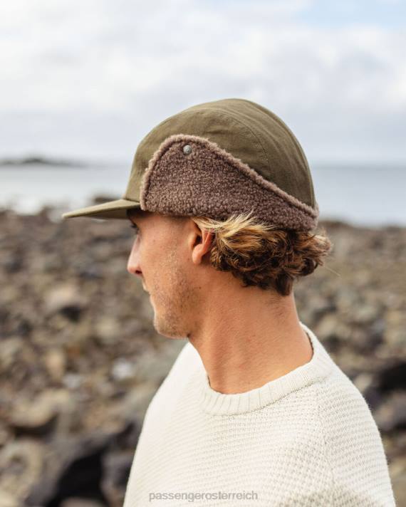 Passenger Männer Daytime-Mütze aus recycelter Baumwolle mit Sherpa-Futter, Khaki 0BP2439 Kopfbedeckung khaki