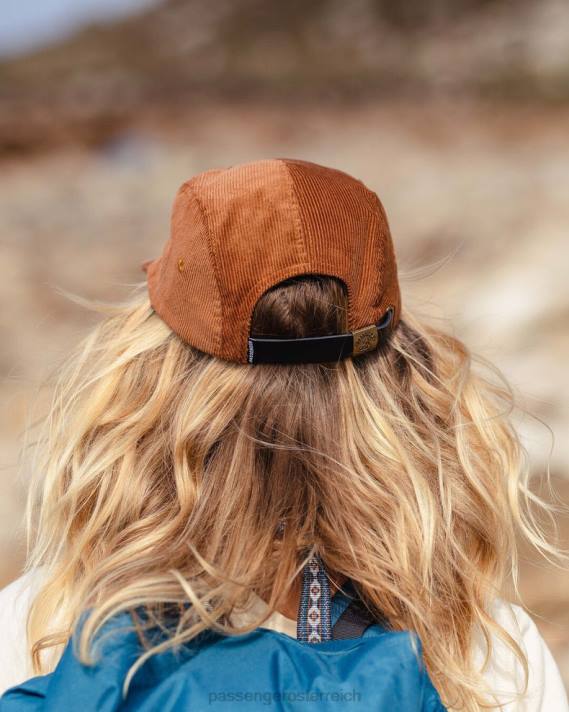 Passenger Männer Fixie-Kappe aus recyceltem Cord mit 5 Paneelen, glasierter Ingwer 0BP2450 Kopfbedeckung glasiert