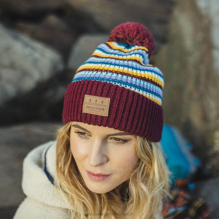 Passenger Männer Gipfelbommelmütze Lila Berg 0BP2430 Kopfbedeckung lila