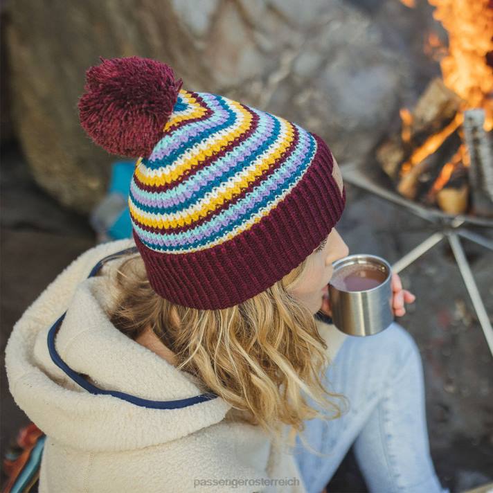 Passenger Männer Gipfelbommelmütze Lila Berg 0BP2430 Kopfbedeckung lila