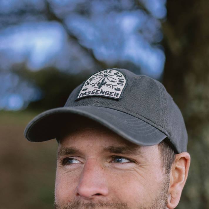 Passenger Männer Hazy Snapback-Kappe aus recycelter Baumwolle in verblasstem Schwarz 0BP2440 Kopfbedeckung Schwarz