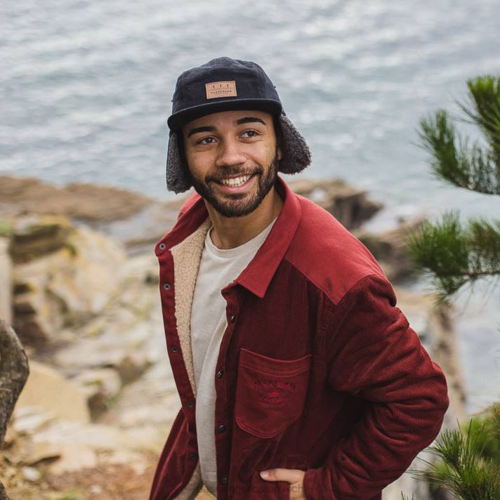 Passenger Männer Twill-Tagesmütze mit Sherpa-Futter, schwarz verblasst 0BP2462 Kopfbedeckung Schwarz