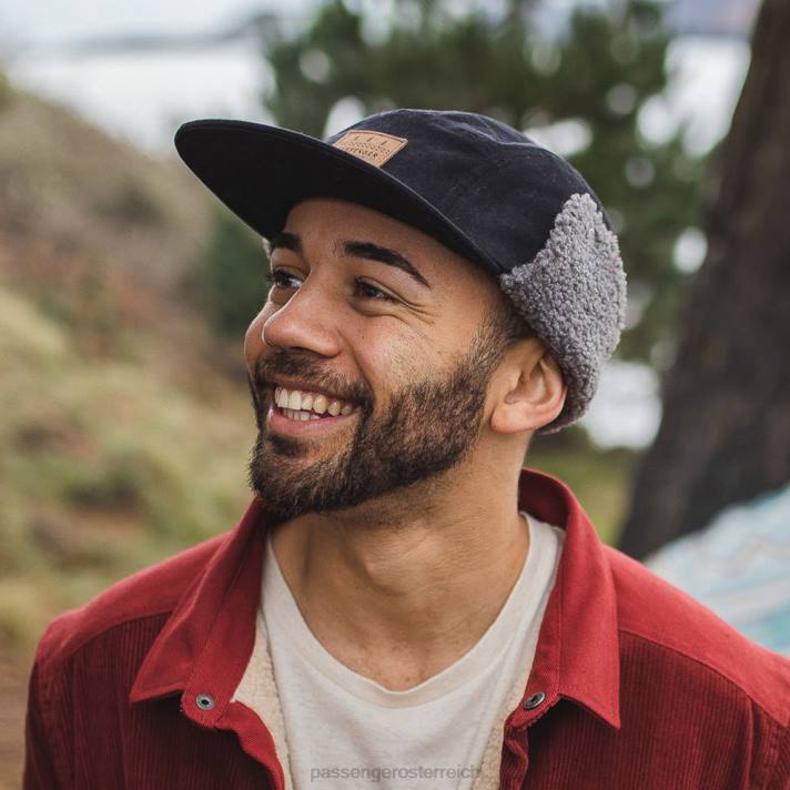 Passenger Männer Twill-Tagesmütze mit Sherpa-Futter, schwarz verblasst 0BP2462 Kopfbedeckung Schwarz