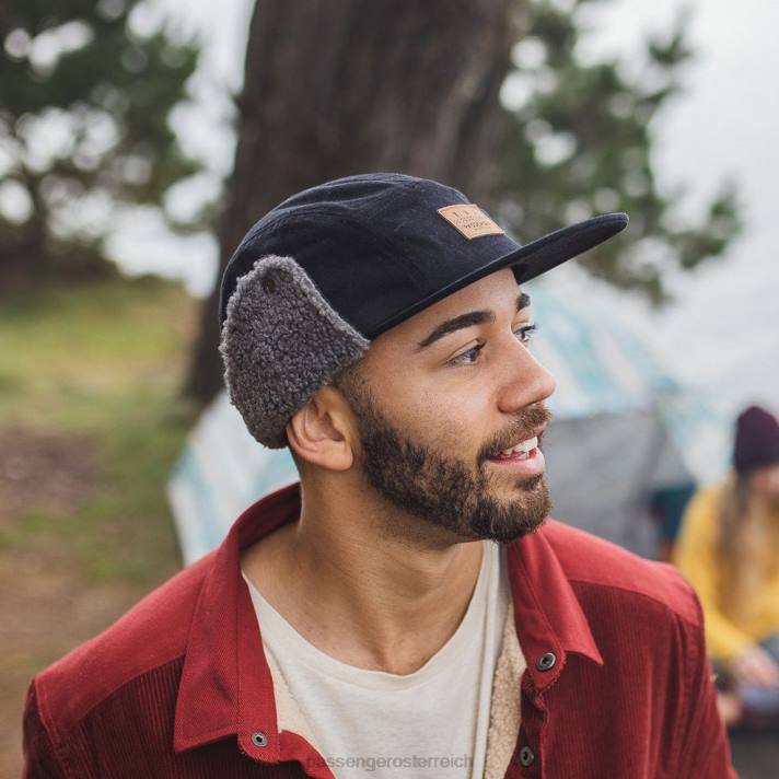 Passenger Männer Twill-Tagesmütze mit Sherpa-Futter, schwarz verblasst 0BP2462 Kopfbedeckung Schwarz