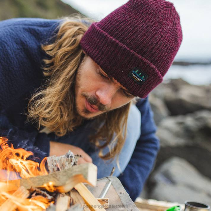 Passenger Männer Doppellagige High-Tide-Mütze in Rotbraun 0BP2437 Kopfbedeckung rostrot