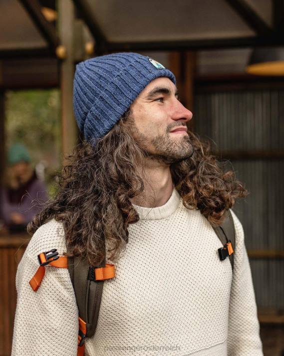 Passenger Männer Katira Rippstrickmütze, blaue Koralle 0BP2414 Kopfbedeckung Blau