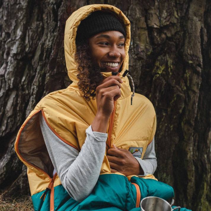 Passenger Männer Good Times recycelter Schlafsack Ockergelb/Sturmgrün 0BP21122 Zubehör Gelb