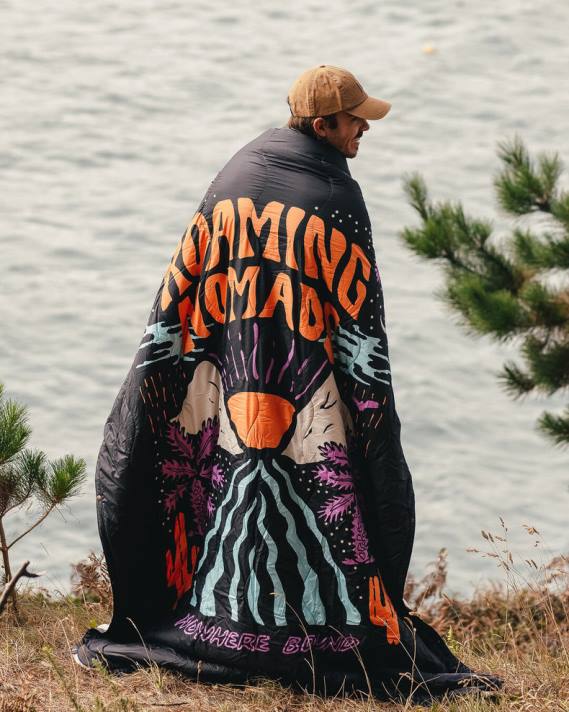 Passenger Männer Nomadic-Decke aus recyceltem Sherpa mit Roaming-Print in Schwarz 0BP2581 Zubehör Schwarz