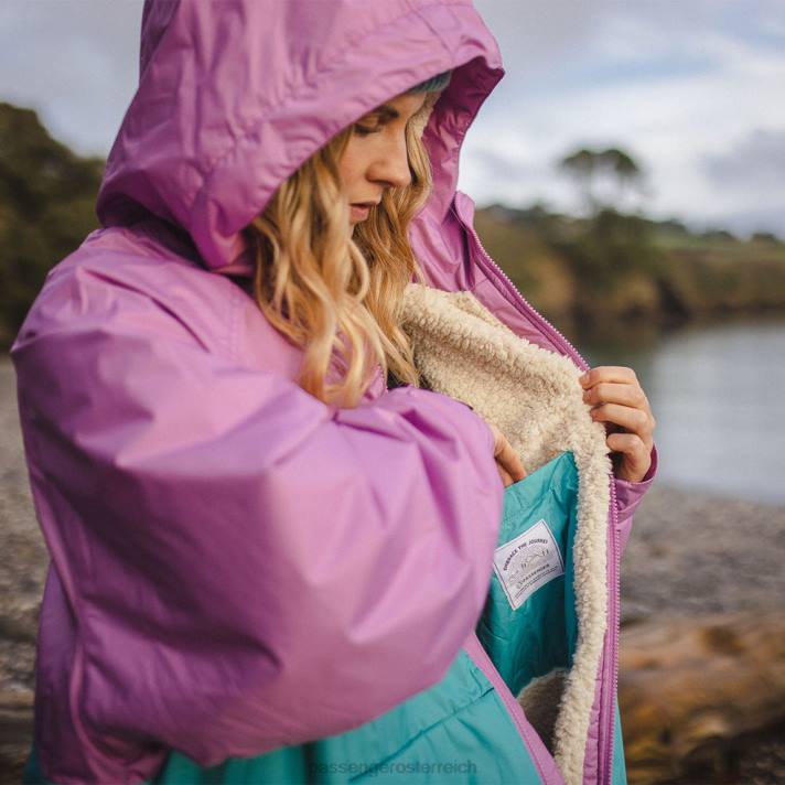 Passenger unisex Roaming-Wickelmantel mit recyceltem Sherpa-Futter, Viridiangrün/Orchidee 0BP2639 Kleidung Grün