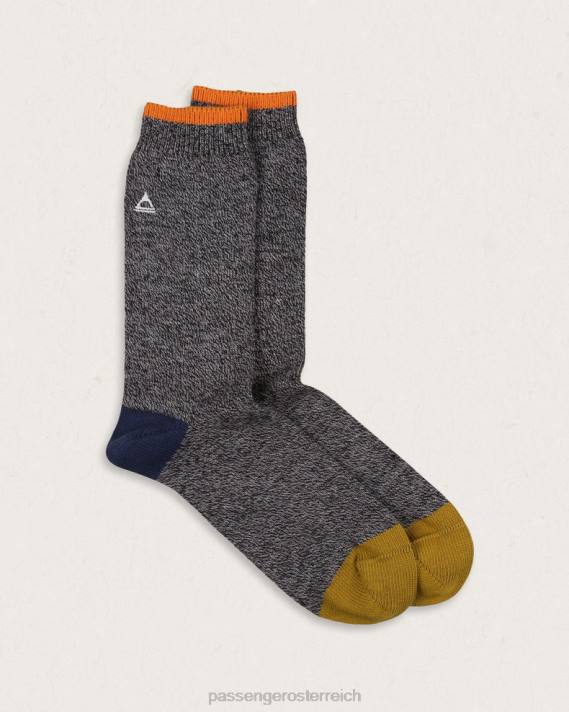 Passenger unisex Bothy organische mittelschwere Socken schwarz/anthrazit meliert 0BP2503 Kleidung Holzkohle