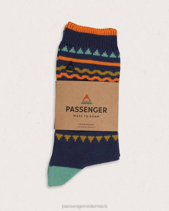 Passenger unisex Mittelschwere Bio-Socken von Hytte, Marineblau 0BP2499 Kleidung Marine