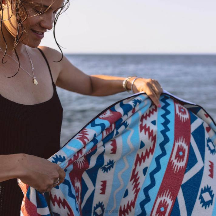 Passenger unisex Portland recyceltes Strandtuch mit mehreren Geo-Streifen in Koralle 0BP2629 Leben im Freien multi